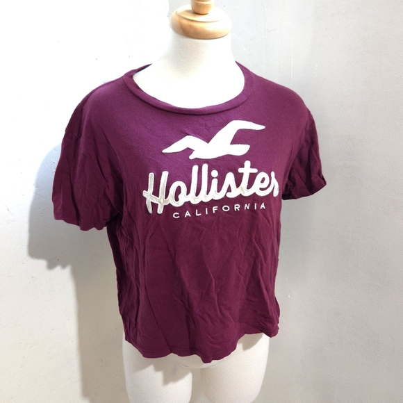 Hollister | Maroon Crew Neck Tee - Picture 1 of 8